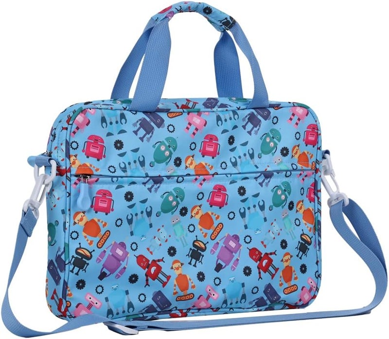 Topevoeon Kids Tablet Bag with Handle Shoulder Strap, 13 inch Cute Robot Tablet Sleeve Carrying Bag Case for Boy Girl Fit Fire HD 10 HD 8 IPAD 10 11 A16 10.2 7 8 9 Kids pro Tablets JQL - Image 1